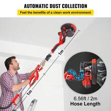 Mophorn Exzenterschleifer 225 mm, Schleifmaschine Werkzeug 710W, Schleifmaschine 800-1750 U / min 3m Netzkabel mit LED-Leuchtband, Vakuumbeutel, Handschuhe, Schutzbrille - 750W LED-Glühbirne - Übersicht 5