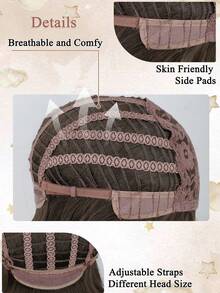 12-Inch Cute Bob Haircut With Bangs, Made Of Synthetic Fibers, Suitable For Women's Everyday Wear. - Multicolor - View 4