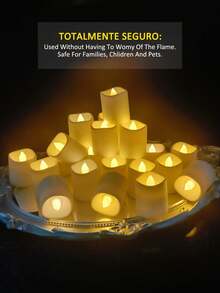 12/24 LED Electronic Candles, Battery Powered, With Timer/Remote Control, Wishing Candles, Tea Lamps, LED Flameless Candle Lights, Suitable For Valentine's Day, Weddings, Parties, Birthdays, Home Décor And Other Holidays. - Warm Light - View 4