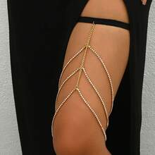 Dây đeo chân nhiều lớp đính đá - Dây đeo đùi ngắn và dài dành cho nữ, phụ kiện trang phục dự tiệc, câu lạc bộ, thích hợp cho Ngày Valentine, lễ hội hóa trang và các buổi gặp gỡ hàng ngày. - Nhiều màu - Xem 1