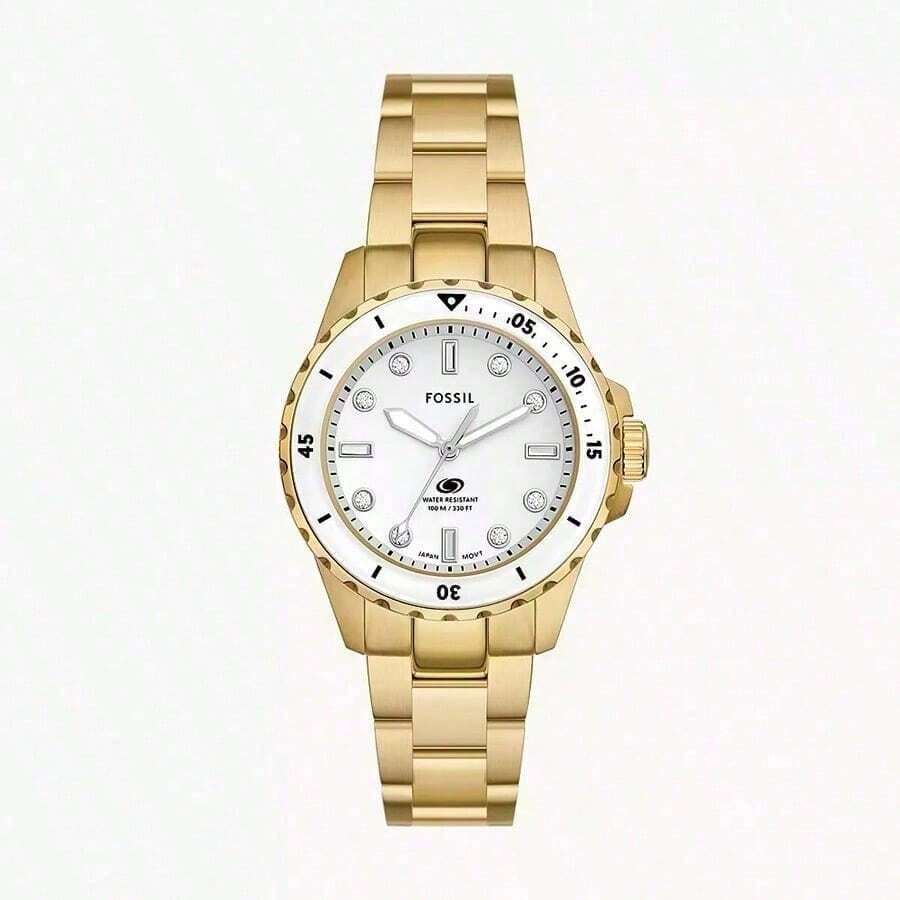 Fossil 女士石英表，适合日常及假日佩戴 - 白色 - 查看 1