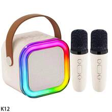 Mini Karaoke Machine, Karaoke Machine For Kids And Adults, Portable Bluetooth Karaoke Speaker With 2 Wireless Microphones And Party Lights, Suitable For Children And Adults, Birthday Gift, Suitable For Girls, Boys, Family Gatherings - Multicolor - View 12