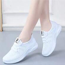 2026 New Women's Breathable Mesh Running Shoes - Lightweight Casual Sports Shoes. With Stable Support, Soft Rubber Sole And Solid Color Design, They Are Suitable For Walking, Jogging And Daily Wear. They Are Fashionable And Comfortable Shoes. - 白色 - 查看 4
