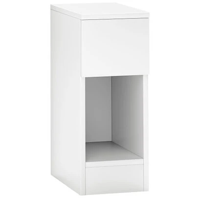 Bedside Table With Drawers, Side Table, Nightstand With Open Compartment, Chest Of Drawers For Bedroom, Living Room, 20 X 30 X 50 Cm, White |