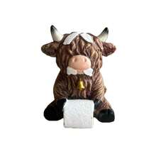 Highland Cow Figurine Cute Resin Animal Statues Decorations For Home Indoor Outdoor Garden Yard - E - 查看 5
