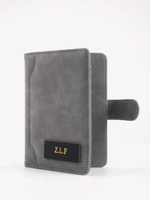 1pc Customized Name Passport Holder Personalized Single Initial Gold Velvet Passport Cover Matte Leather-Like Texture Passport Wallet Handmade Elegant Travel Accessory Gift Holiday Essential Beach Essentials - Multicolor - View 5