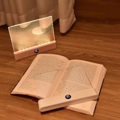 Adjustable Color Temperature LED Flat Reading Light, Button Control - Portable Rechargeable Book Light