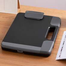 Clipboard With Storage Case Plastic A4 Clipboard Storage Box For School&Office U - Black - View 1