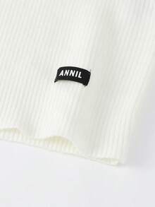 Annil 儿童服装 - 男女童高领长袖套头毛衣，采用针织羊毛制成，含棉，保暖且富有弹性，适合冬季穿着。 - 白色 - 查看 3