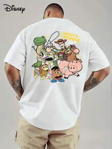 Disney Authorized The Men's Toy Story To Gather T-Shirts With Cool Money, And All The Characters Such As Woody And Buzz Lightyear Appeared With The Words "WOODY'S ROUNDUP". The Cotton Fabric Is Washable And Easy To Take Care Of, Which Is Suitable For IP Theme Parties, Leisure Trips, Daily Commuting And Other Scenes, And The Theme Atmosphere Of Toy Story Is Full. - 白色 - 查看 2