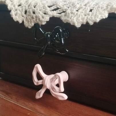 Cartoon Pink Bow Shaped Cabinet/Drawer Pull Handles, Cute Decorative Small Knobs For Home Furniture