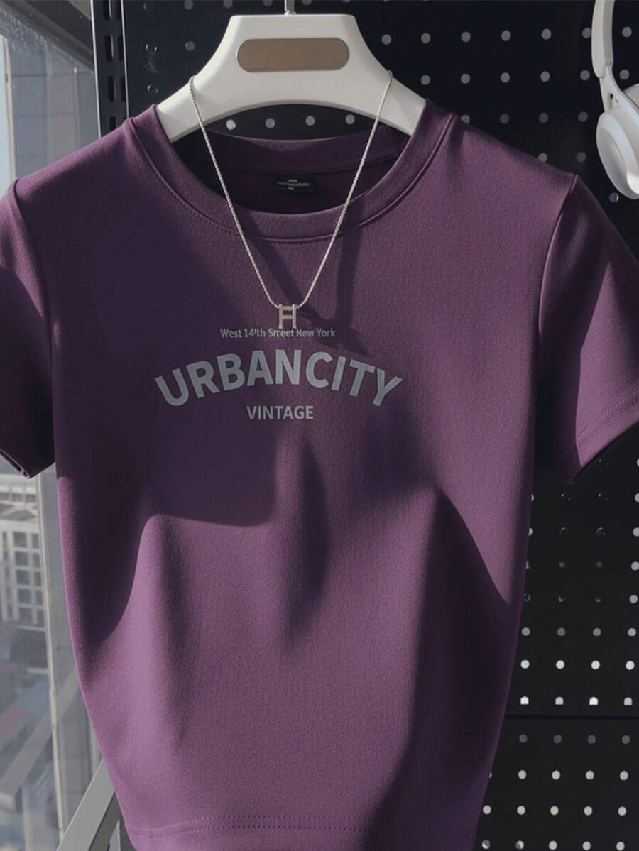 Tshirt Feminina Estilosa Estampada Splash Lançamento Camiseta 100% Algodão Camisetão Solta Oversized Plus Size Camiseta - Urbancity - Roxo - Visão 1
