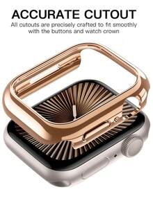 Hard Material Electroplated Gold Hollow Frame Compatible With Apple Watch Case 38MM 40MM 41mm 42MM 44MM 45MM 46MM 49mm , Protective Case For Watch Enthusiasts Replacement Watch Case Smart Watch Smartwatch Protection Cover Watch Case NO Glass Compatible With Apple Watch Ultra 11 10 SE 9/8/7/6/5/4/3/2/1 - Hollow Out - View 9