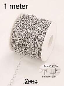 1 metro Cadena de acero inoxidable Collar DIY Forma O Cadenas cruzadas para hacer collares, pulseras, suministros de joyería artesanal - cadena - Ver 12