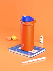 Meoky 18oz Vacuum Insulated Water Bottle With 2-In-1 Straw And Spout Lid, Keeps Hot/Cold For 24 Hours, Leak-Proof, Fits Car Cup Holders, Stainless Steel Cup Suitable For Sports, Travel And School - Orange - View 2