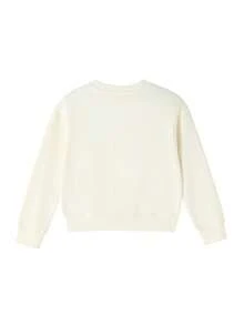 Annil 女童圆领长袖短款卫衣，春季新款，可爱甜美印花，弹性宽松版型 - 梔子白 - 查看 2