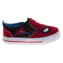 Marvel Web-Face Spider-Man Boys' Slip-On Canvas Shoes (Toddlers, Little Kids) - 紅色 - 查看 2