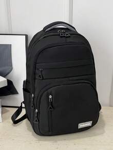 Mochila para mujer de estilo coreano, versátil y sencilla, mochila escolar casual - Negro - Ver 2