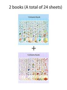 12pcs/Book Palm 2.0 Series Mini PET Landscape Sticker Book, Scrapbooking Supplies, Notebook Accessories, Decorative Photo Frames, Laptop & Phone Cases, Cups, Old Magazines, Pencil Cases, Desktop Decor Stickers, Back To School Stickers, Stationery - Multicolor - View 14