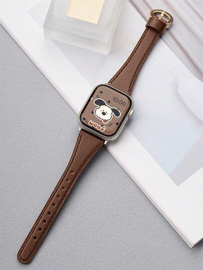 1pc Minimalist Leather Watch Band, Compatible With 38/40/41/42/44/45/46/49mm Ultra/Ultra2/SE/SE2/11/10/9/8/7/6/5/4/3/2/1 Models, Suitable As Back-To-School Gift