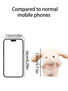 1pc Cute Rabbit Plush Keychain, Cartoon Animal Keyring, Soft Fluffy Pink Rabbit Pendant Keychain, Girlfriend/Women Birthday Gift, Party Favor, Friend Gift Gifts For Mother, Father, Graduation, And Teacher - Multicolor - View 6
