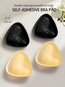 Miếng độn ngực hai mặt, miếng độn ngực nâng ngực, miếng độn ngực tự dính, miếng dán ngực hình tam giác bằng silicon thoáng khí, miếng độn ngực dày dặn có thể tái sử dụng dành cho nữ, dùng cho áo ngực thể thao không dây, bikini, đồ bơi, miếng dán ngực, miếng dán ngực màu trắng tuyết, trang phục hóa trang. - Nhiều màu - Xem 10
