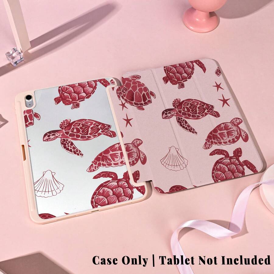 1个带笔槽的多角度磁吸支架保护套，支持自动休眠/唤醒功能，可爱平板电脑保护套，兼容Pro/Air/三星Galaxy A9/S9/S7/S10+/小米Pad/5/6/7 - 彩色 - 查看 1