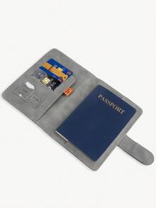 1pc Customized Name Passport Holder Personalized Single Initial Gold Velvet Passport Cover Matte Leather-Like Texture Passport Wallet Handmade Elegant Travel Accessory Gift Holiday Essential Beach Essentials - Multicolor - View 11