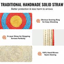 Archery Target, 5 Layers 20" Arrow Target, Traditional Solid Straw Round Archery Target Shooting Bow, Hand-Made Arrows Target, Coloured Rope Target For Backyard Outdoor Hunting Shooting Practice - 20x20x4 Inches - View 3