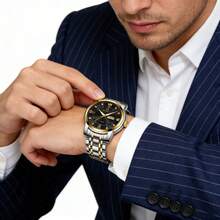 BINBOND 1PC Men Fashion Waterproof Luminous Date Stainless Steel Quartz Watch For Birthday Festival Gifts Father's Day Gifts Lovers Business Souvenirs - Multicolor - View 6