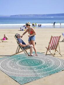 1 tấm thảm dã ngoại/khăn tắm biển chống thấm nước, chống cát, in kỹ thuật số, kiểu dáng thời trang và tươi mới, thích hợp cho cắm trại và dã ngoại ngoài trời (trọng lượng vải 100g) - Nhiều màu - Xem 5