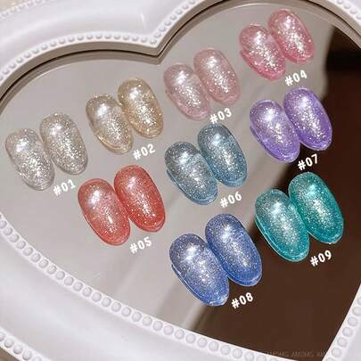 MIANEL 12ml 2026 冬季派对美白多用途闪亮钻石凝胶指甲油，铂金钻石凝胶指甲油，蓝色、粉色、红色可选，适用于UV灯美甲，情人节女士礼物