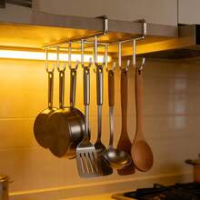 Stainless Steel Cup Hooks, Multi-Functional Hanging Rack, Heavy Duty Rust-Proof Coffee Cup Holder, Under Cabinet Kitchen Organizer, Key & Belt Holder - Multicolor - View 2