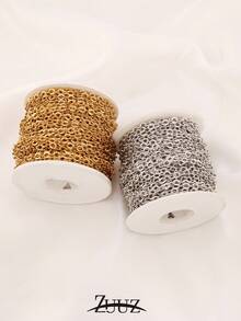 1Meters Stainless Steel Chain Necklace DIY O Shape Cross Chains For Bracelets Chain Necklace Handmade Supplies Jewelry Making Components - Chain - View 11