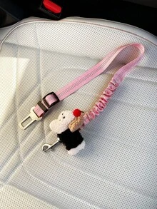 1pc Dog Car Safety Leash With Reflective Webbing, Elastic Retractable Pet Vehicle Tether - A - View 4