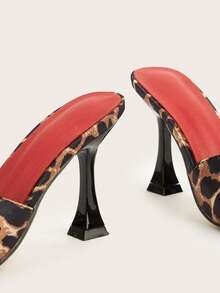 Handmade Leopard Print Butterfly Knot Decor Stiletto High Heel Sandals For Women, Versatile, Fashionable, Daily Wear. Assorted Leopard Print Colors And Patterns, Butterfly Knot Directions And Patterns Are Random - Multicolor - View 5