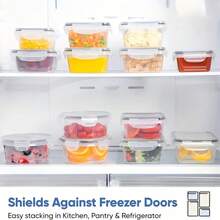Refrigerator Storage Box, Fruit Fresh-Keeping Container, Large Capacity  Container, Airtight & Leak-Proof, Freezer , Microwave , Heat Resistant Up To 120°C Without Deformation - 22件套裝 - 查看 3