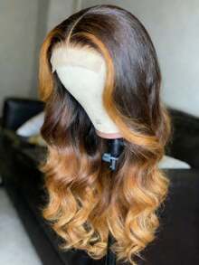 200 Density Brown Ombre To Blonde Lace Front Wigs Human Hair For Women Body Wave Lace Closure Wigs Human Hair With Baby Hair 13x4 HD Transparent Water Wave Lace Frontal Wig Human Hair For Daily Life - 強調 - 查看 7