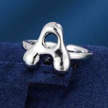 1pc Minimalist Letter Design Adjustable Open Ring For Women - Multicolor - View 35