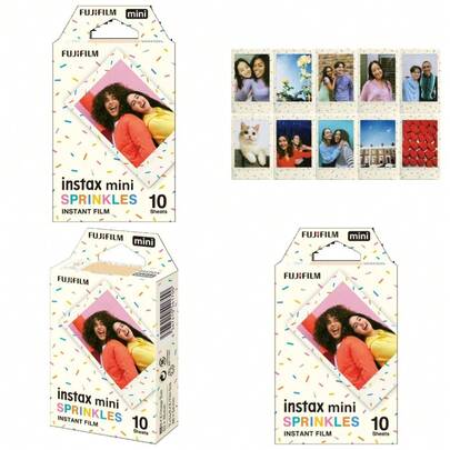 Mini Instant Film Colorful Sprinkles Design 10 Sheets Pack