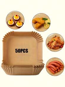 50PCS Non-Stick Trayless Kitchen Accessory - Suitable For Frying, Baking, Cooking, Grilling And Microwave Use. The Non-Stick Sheepskin Paper Is Easy To Clean And Offers A Healthier Cooking Method. It Is A Must-Have Accessory For Both Home And Commercial Kitchens. It Is An Ideal Choice For Baking, Frying, Microwave Cooking, Etc. - An Excellent Gift Choice For Easter, Father's Day, Mother's Day, Christmas And Halloween. - Multicolor - View 6