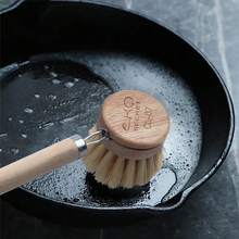 EKOSECRET Cleaning Brush, Long-Handled Multi-Functional Kitchen Cleaning Brush, Pot Brush, Dish Brush, Durable Kitchen Brush, Cookware Brush, Kitchen Sink And Countertop Brush, Cleaning Supplies, Cleaning Tools - A-Light Brown - View 10