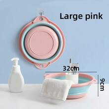 Palangana plegable y compacta, palangana de agua para dormitorios de estudiantes, palangana de lavado portátil para viajes, al aire en el hogar - Multicolor - Ver 11