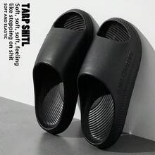 EVA Slippers For Men, Summer Indoor Household Couples Bathroom Non-Slip Soft Bottom Solid Color Sandals - Black - View 5