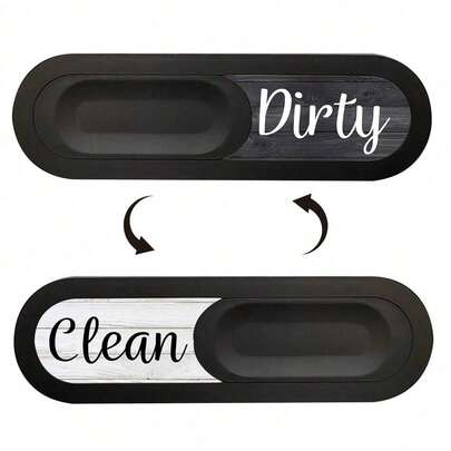 Dishwasher Magnet Stickers, A Set Of Oval-Shaped Magnets Indicating Clean And Dirty, Made With Acrylic Silkscreen Printing And UV Technology + ABS Spray Painting, Fashionable Universal Home Decor Magnets With Strong Magnets And Two Adhesive Sheets, Including Framed Stickers.