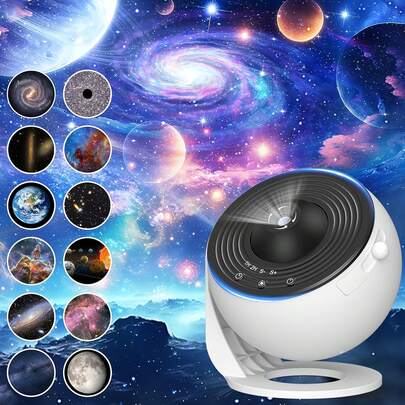 LiHangStar Galaxy Starry Sky Projector - Starry Sky Projection Lamp, Galaxy Moon Projection With Replaceable Slide Film, Suitable For Bedroom, Gaming Room, Ceiling, Gifts, Christmas Party