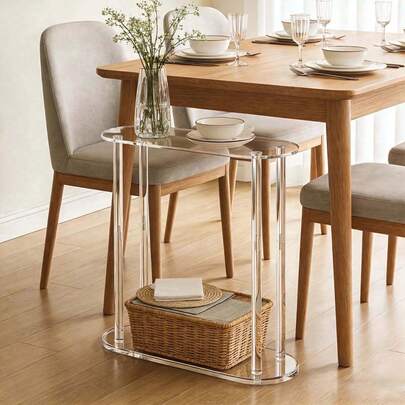 High Quality Thick Narrow Edge Table, Multifunctional Small Space Decorative Storage Rack, Easy To Assemble Nightstand, Coffee Table, Suitable For Bedroom, Living Room, Corridor, Small Apartment