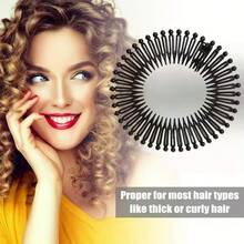 1/3个装 女士塑料全圆弹力钻石形柔韧齿发夹，防滑护发配件 - 彩色 - 查看 3