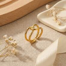 1枚锆石蛇形水滴方形戒指，适合女士日常佩戴 - 不銹鋼戒指 - 查看 17