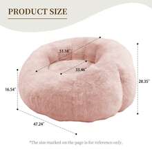 Puff, sofá puf grande, sillón tapizado para adultos, puf gigante cómodo, diseño espacioso, adecuado para leer, jugar o relajarse. - Rosa - Ver 4